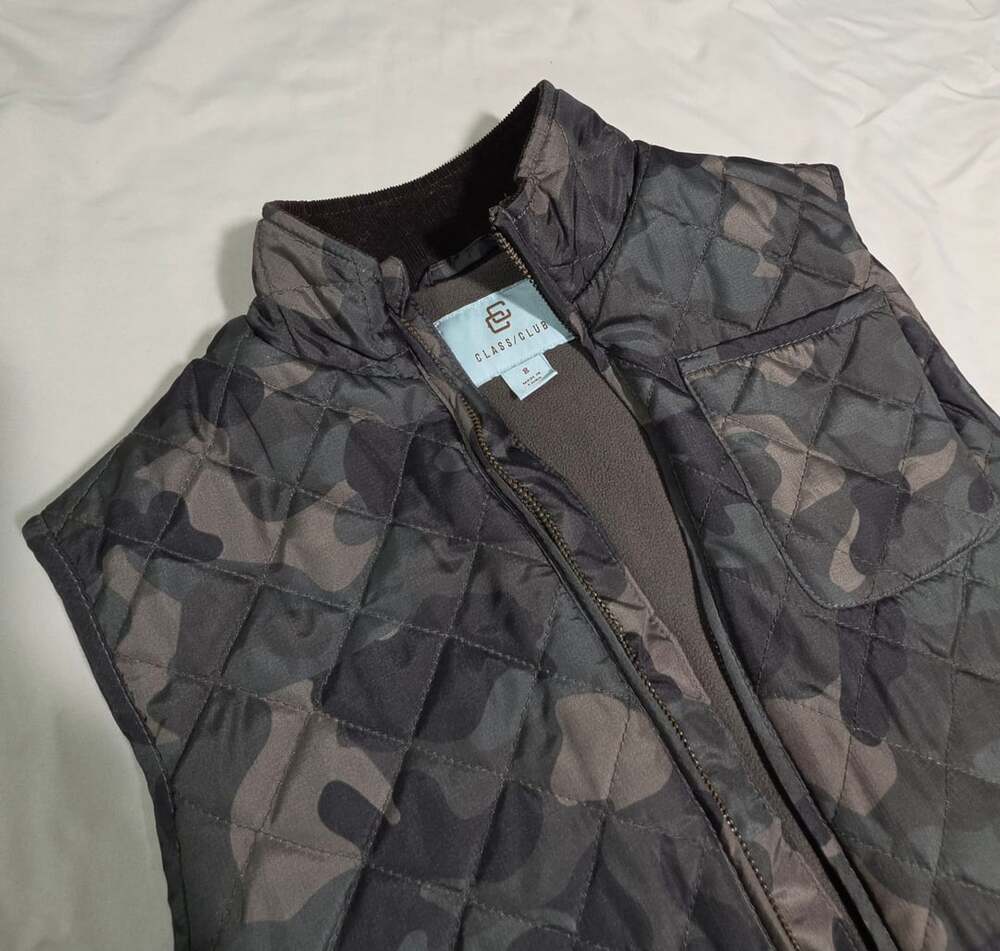 Boys Class Club Camo Fleece Lined Puffer Vest YS Size 8